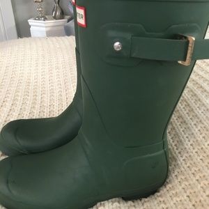 Hunter Boots Short Matte Forest Army Green Size 8